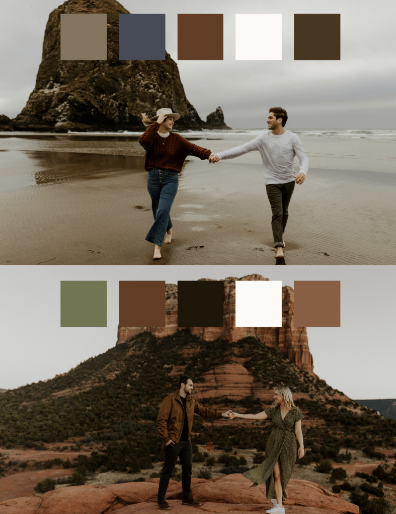 engagement photoshoot color palette